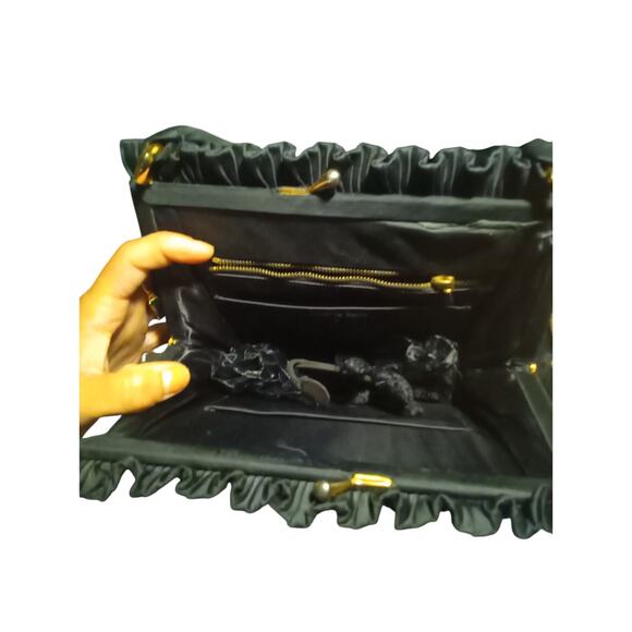 Vintage Clutch Shoulder Bag Small with Mirror lace gloves - Picture 2 of 5
